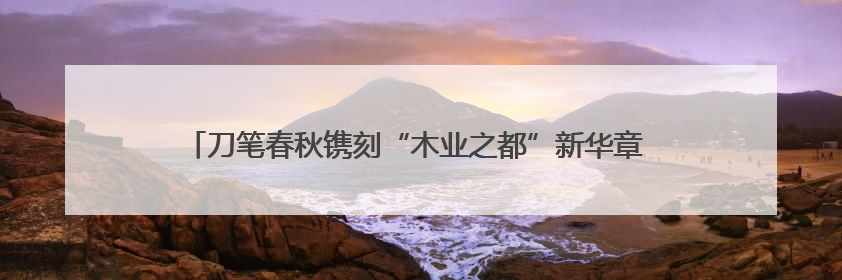 刀笔春秋镌刻“木业之都”新华章 木韵墨香擘画“书刻之城”新蓝图