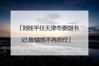 刘桂平任天津市委副书记 陈辐宽不再担任