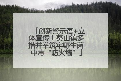 创新警示语+立体宣传！葵山镇多措并举筑牢野生菌中毒“防火墙”
