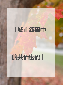 城市叙事中的共情密码