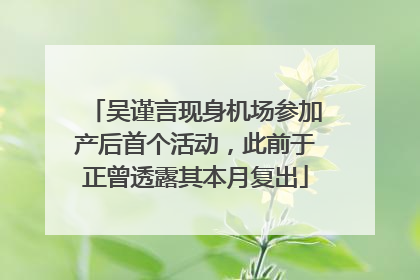 吴谨言现身机场参加产后首个活动，此前于正曾透露其本月复出