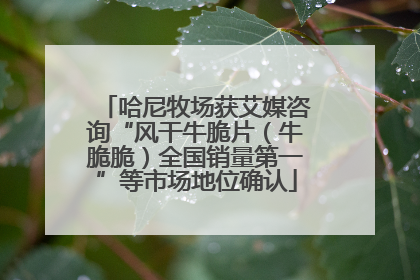 哈尼牧场获艾媒咨询“风干牛脆片（牛脆脆）全国销量第一”等市场地位确认
