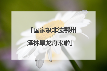 国家级非遗鄂州泽林旱龙舟来啦
