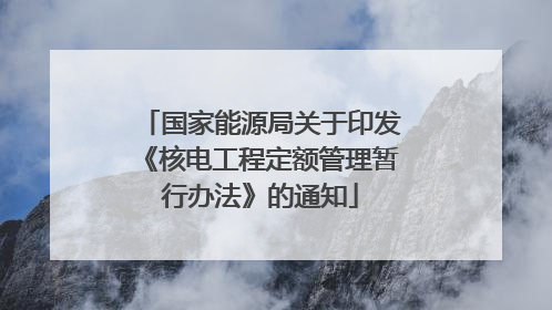 国家能源局关于印发《核电工程定额管理暂行办法》的通知