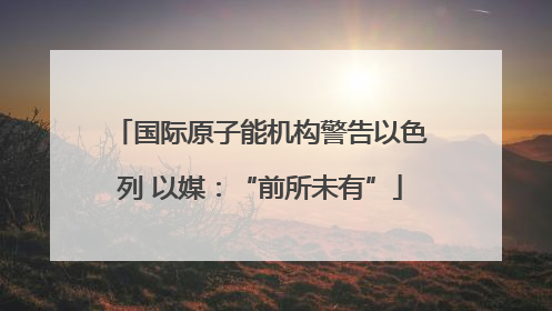 国际原子能机构警告以色列 以媒：“前所未有”