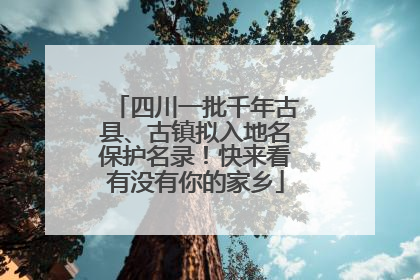 四川一批千年古县、古镇拟入地名保护名录！快来看有没有你的家乡