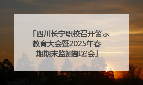 四川长宁职校召开警示教育大会暨2025年春期期末监测部署会