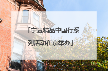 宁夏精品中国行系列活动在京举办