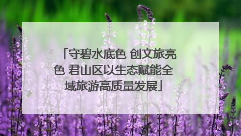 守碧水底色 创文旅亮色 君山区以生态赋能全域旅游高质量发展
