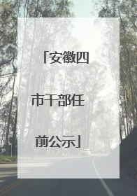 安徽四市干部任前公示