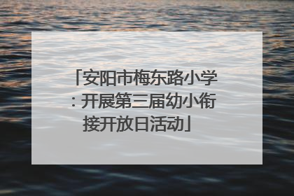 安阳市梅东路小学：开展第三届幼小衔接开放日活动
