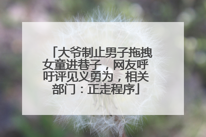 大爷制止男子拖拽女童进巷子，网友呼吁评见义勇为，相关部门：正走程序