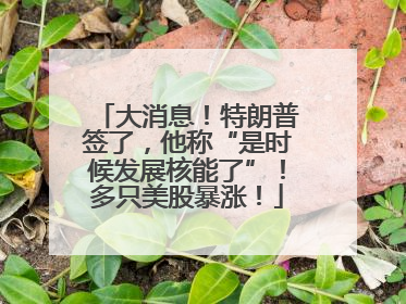 大消息！特朗普签了，他称“是时候发展核能了”！多只美股暴涨！