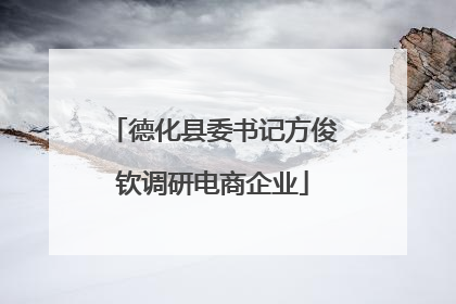 德化县委书记方俊钦调研电商企业