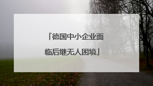 德国中小企业面临后继无人困境