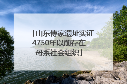 山东傅家遗址实证4750年以前存在母系社会组织