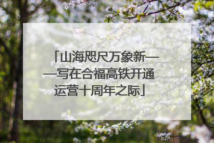 山海咫尺万象新——写在合福高铁开通运营十周年之际