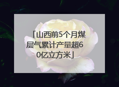 山西前5个月煤层气累计产量超60亿立方米