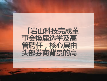 岩山科技完成董事会换届选举及高管聘任，核心层由头部券商背景的高管掌控