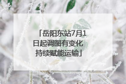 岳阳东站7月1日起调图有变化 持续赋能运输