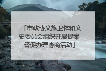 市政协文旅卫体和文史委员会组织开展提案督促办理协商活动