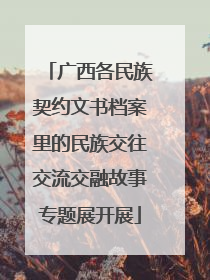 广西各民族契约文书档案里的民族交往交流交融故事专题展开展