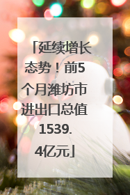 延续增长态势！前5个月潍坊市进出口总值1539.4亿元