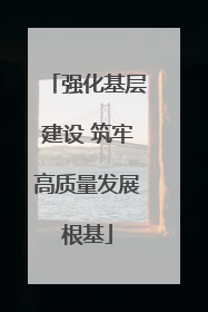 强化基层建设 筑牢高质量发展根基