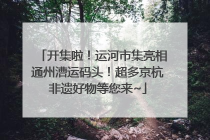 开集啦！运河市集亮相通州漕运码头！超多京杭非遗好物等您来~