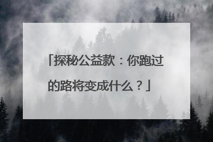 探秘公益款：你跑过的路将变成什么？