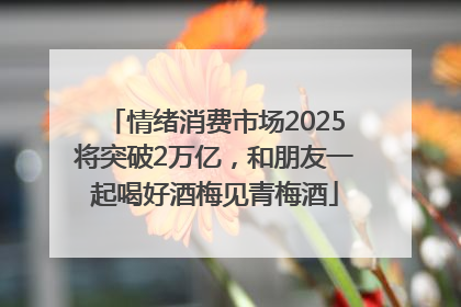 情绪消费市场2025将突破2万亿，和朋友一起喝好酒梅见青梅酒