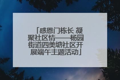 感恩门栋长 凝聚社区情——杨园街道四美塘社区开展端午主题活动