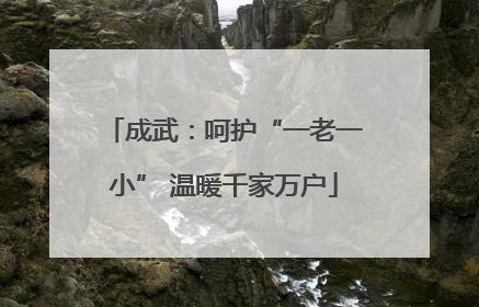 成武：呵护“一老一小” 温暖千家万户