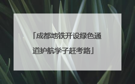 成都地铁开设绿色通道护航学子赶考路