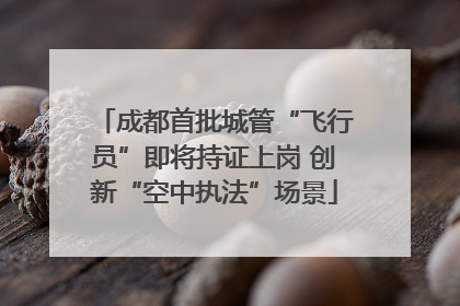 成都首批城管“飞行员”即将持证上岗 创新“空中执法”场景