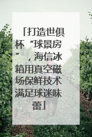 打造世俱杯“球景房”，海信冰箱用真空磁场保鲜技术满足球迷味蕾