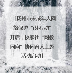扬州市未成年人网络保护“i芽行动”开启，校家社“网教同向”协同育人主题活动启动