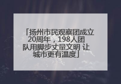 扬州市民观察团成立20周年，198人团队用脚步丈量文明 让城市更有温度