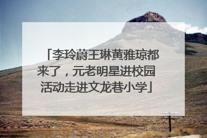 李玲蔚王琳黄雅琼都来了，元老明星进校园活动走进文龙巷小学