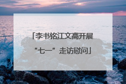 李书铭江文高开展“七一”走访慰问