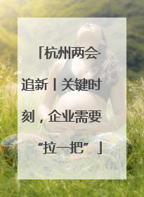 杭州两会·追新丨关键时刻，企业需要“拉一把”