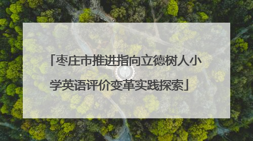 枣庄市推进指向立德树人小学英语评价变革实践探索