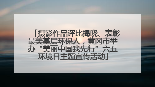 摄影作品评比揭晓、表彰最美基层环保人，黄冈市举办“美丽中国我先行”六五环境日主题宣传活动