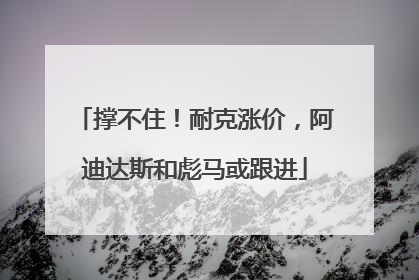 撑不住！耐克涨价，阿迪达斯和彪马或跟进