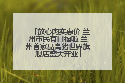 放心肉实惠价 兰州市民有口福啦 兰州首家品高猪世界旗舰店盛大开业
