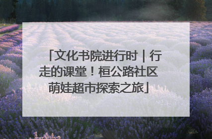 文化书院进行时｜行走的课堂！桓公路社区萌娃超市探索之旅