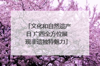 文化和自然遗产日 广西全方位展现非遗独特魅力