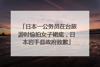 日本一公务员在台旅游时偷拍女子裙底，日本岩手县政府致歉