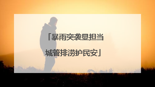 暴雨突袭显担当 城管排涝护民安