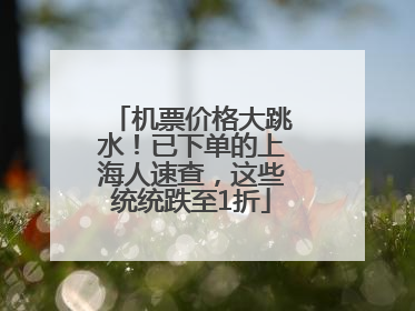 机票价格大跳水！已下单的上海人速查，这些统统跌至1折